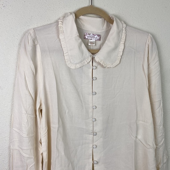 NWT Band of the Free | Denise Cream Ruffle Collar Top S - Picture 6 of 13